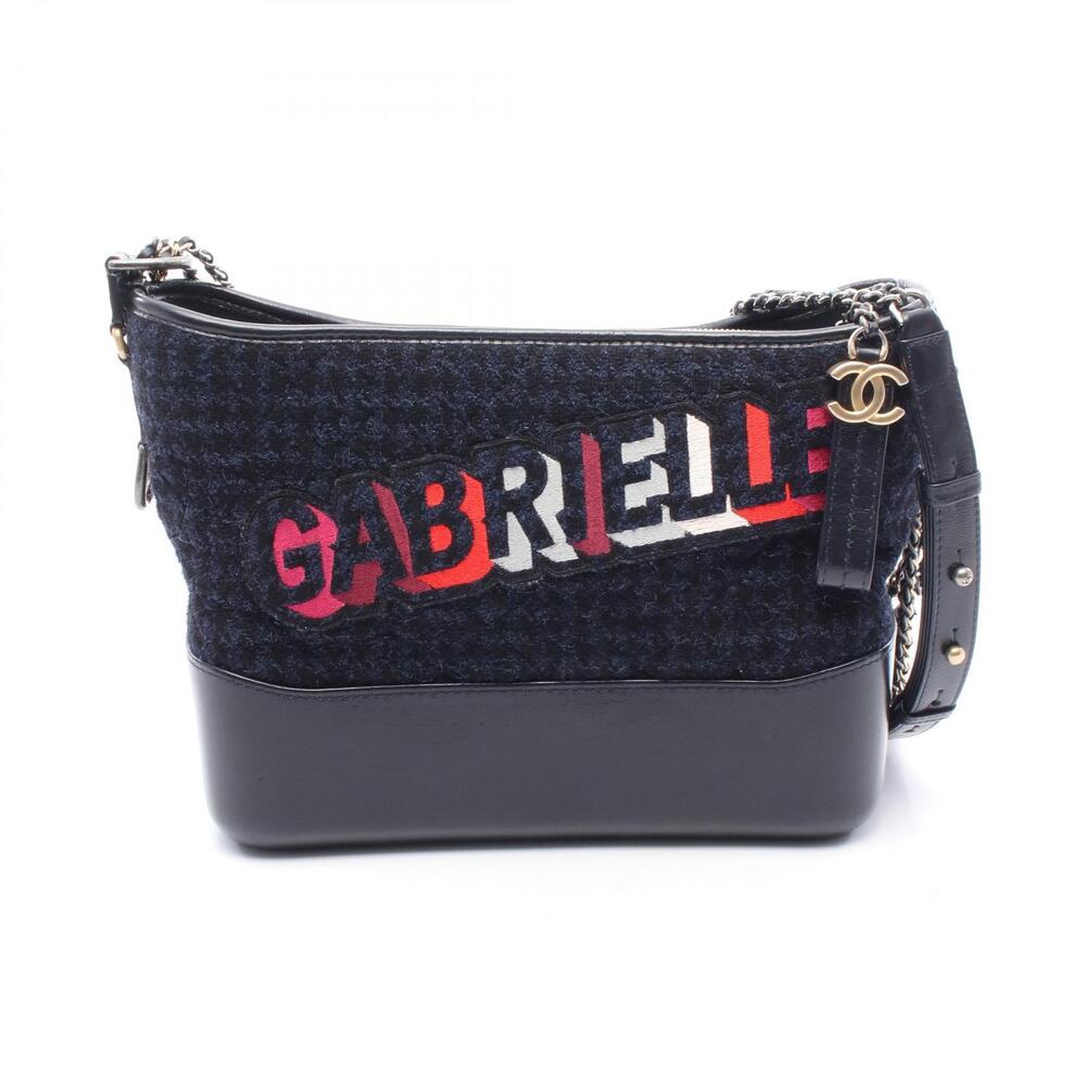 CHANEL Gabrielle de Hobo Shoulder Bag Blue Black Multicolor